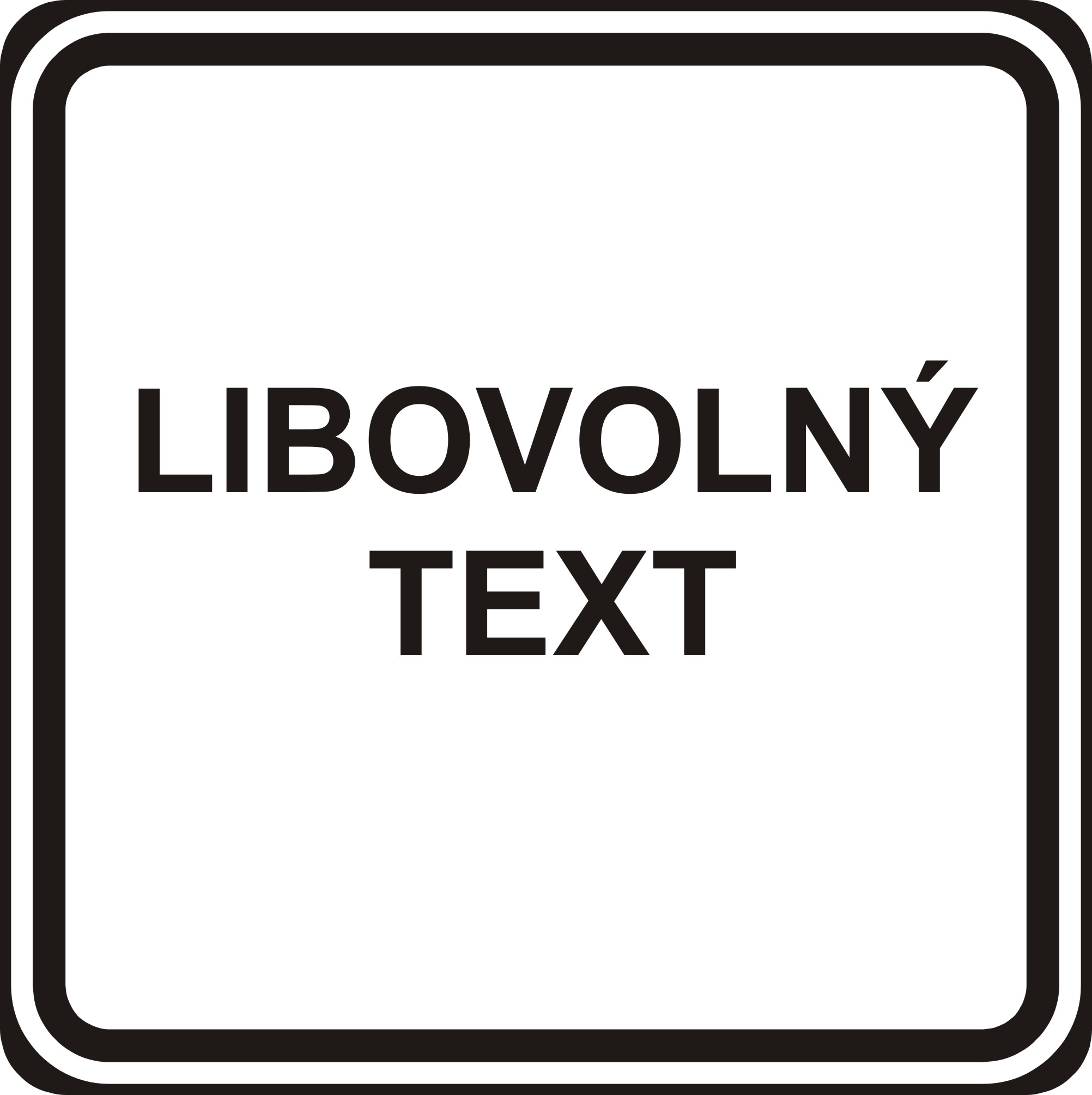 E13 - Dodatková tabulka 500x500mm - VLASTNÍ TEXT