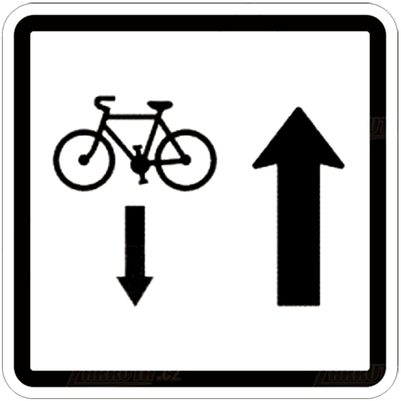 Dopravní značka - E12a - Jízda cyklistů v protisměru