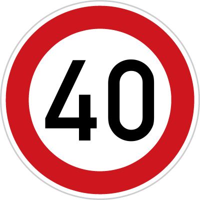 Dopravní značka - B20a (40) - Nejvyšší povolená rychlost