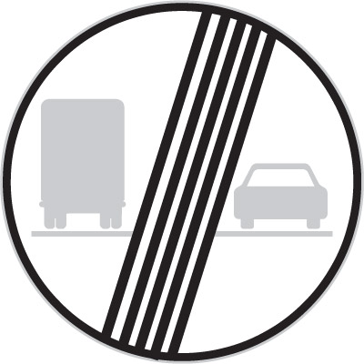 Dopravní značka - B22b - Konec zák. před. pro nákladní automobily