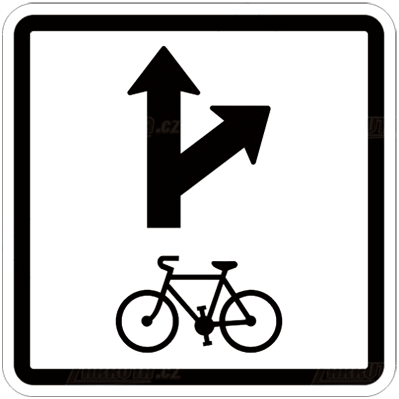 Dopravní značka - E12c - Povolený směr jízdy cyklistů