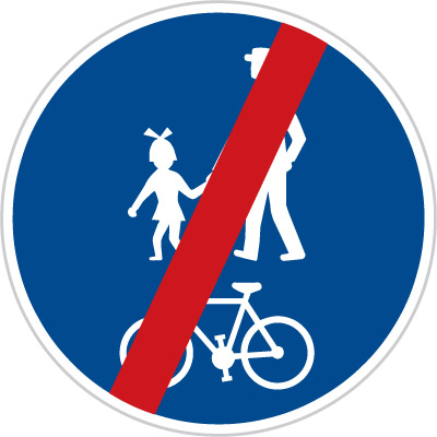 Dopravní značka - C9b - Konec stezky pro chodce a cyklisty