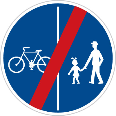 Dopravní značka - C10b - Konec stezky pro chodce a cyklisty